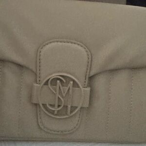 Steve Madden Beige Clutch with Logo Accent